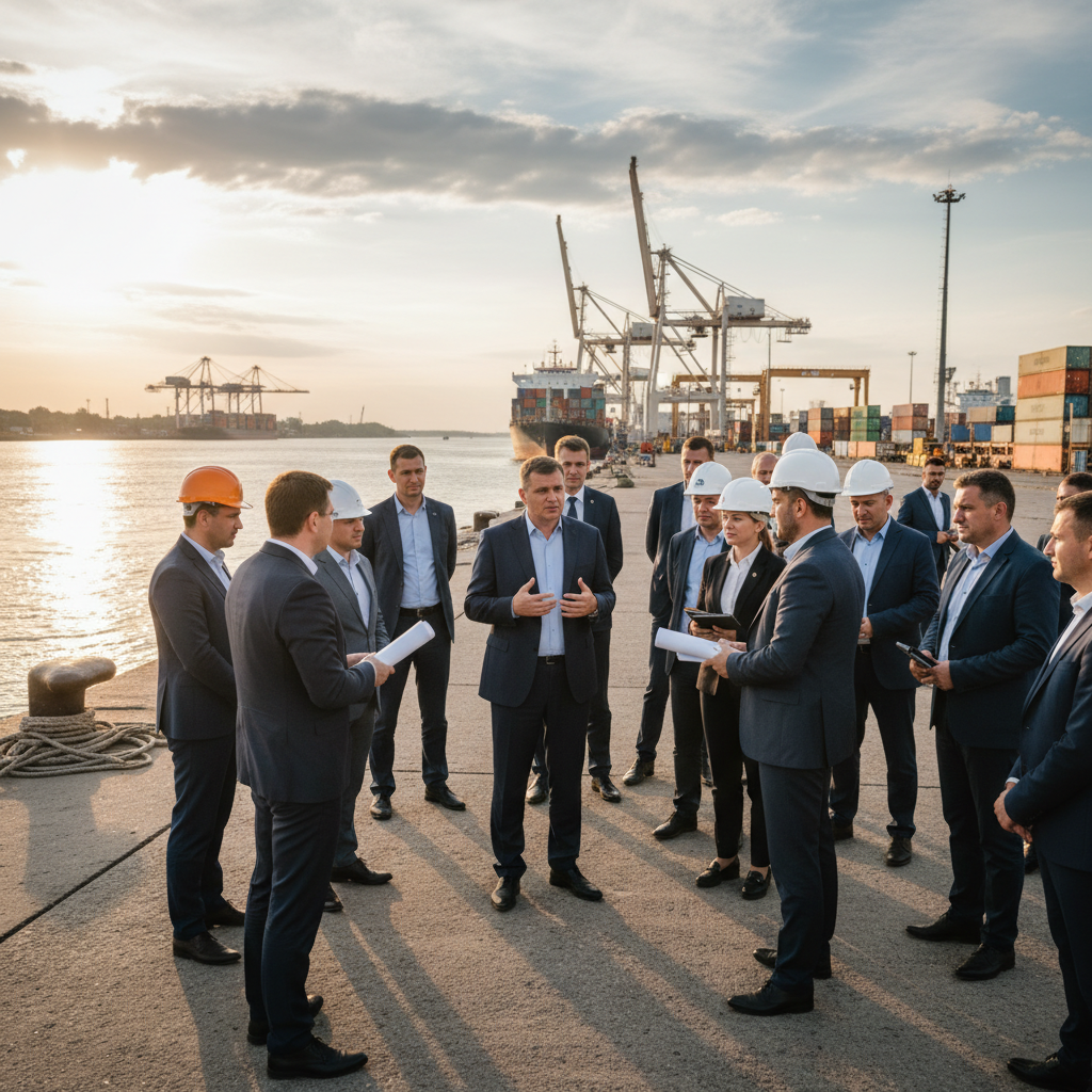 Secretar de stat din Ministerul Transporturilor discută la Călărași dezvoltarea portului județean